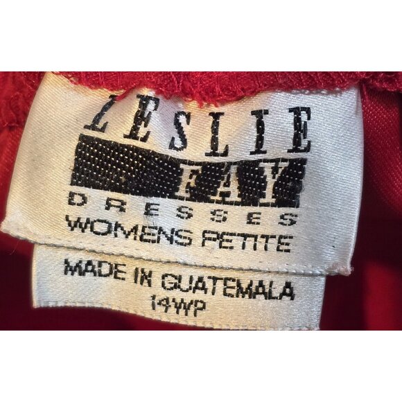 Leslie Fay 2 Pc Skirt Suit Faux Suede Red Elastic Waist Professional Petite 14WP - Picture 14 of 16